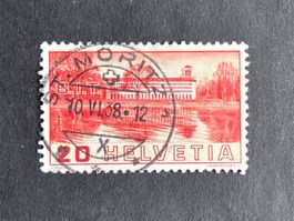 CH 1938 BIT Gebäude Vollstempel St.Moritz ABART 211.1.11