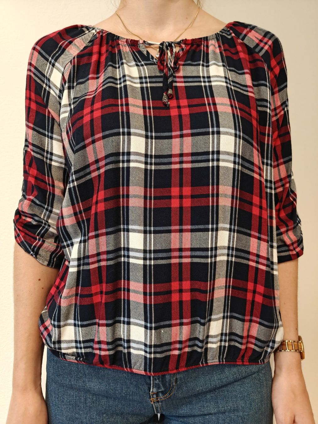 Tops: Damen Bluse rot kariert Gr. 38 – Gebraucht aus Olten von Edelw1ss