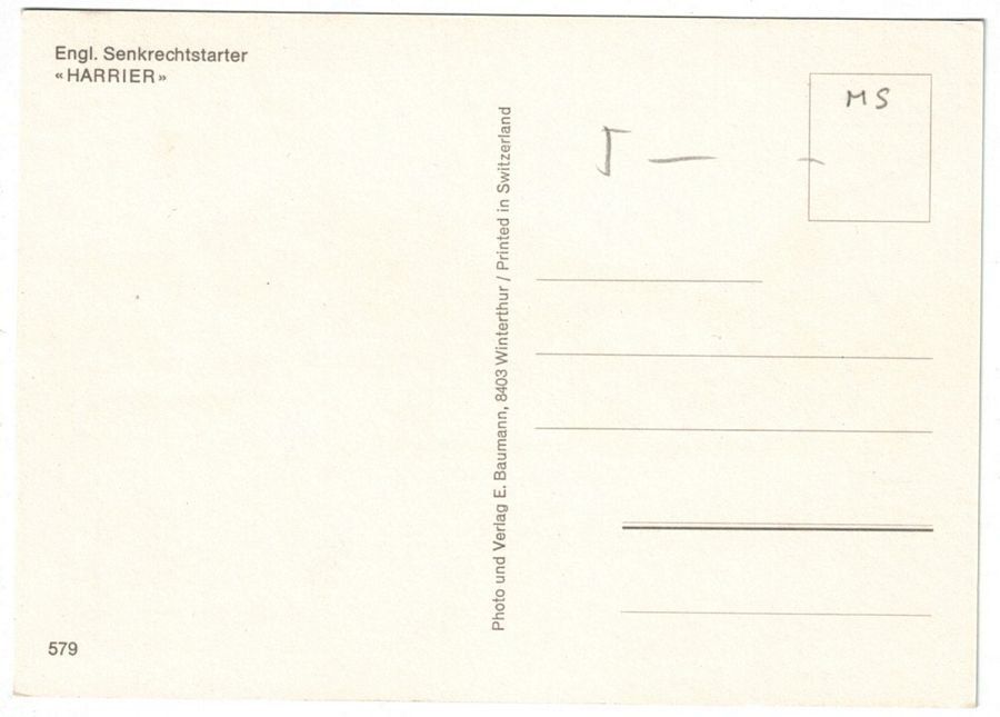 Cartoline postali: Harrier Englischer Senkrechtstarter Militär – Usato da Frauenfeld venduto da POML 1
