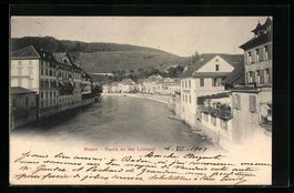AK Baden, Partie an der Limmat, 1903