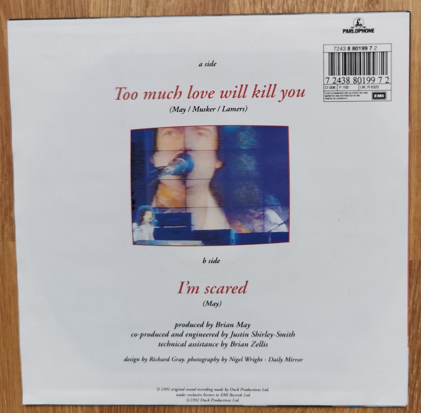 Dischi in vinile: Brian May  -  Too Much Love Will Kill You / I`m Scared – Nuovo (secondo la descrizione) da Birsfelden venduto da dsc_f8gx 1