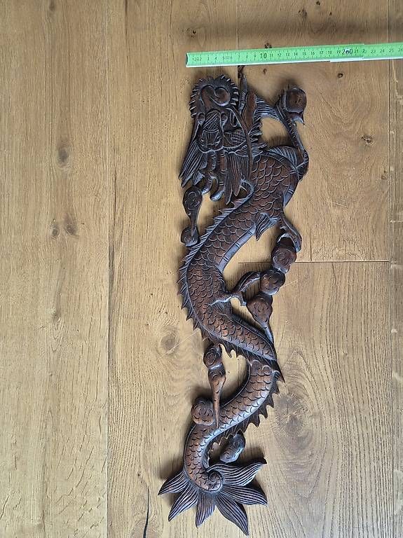 Tutte le decorazioni: Schöner handgeschnitzter Drache Holz Relief – Usato da Basel venduto da alaubi 2