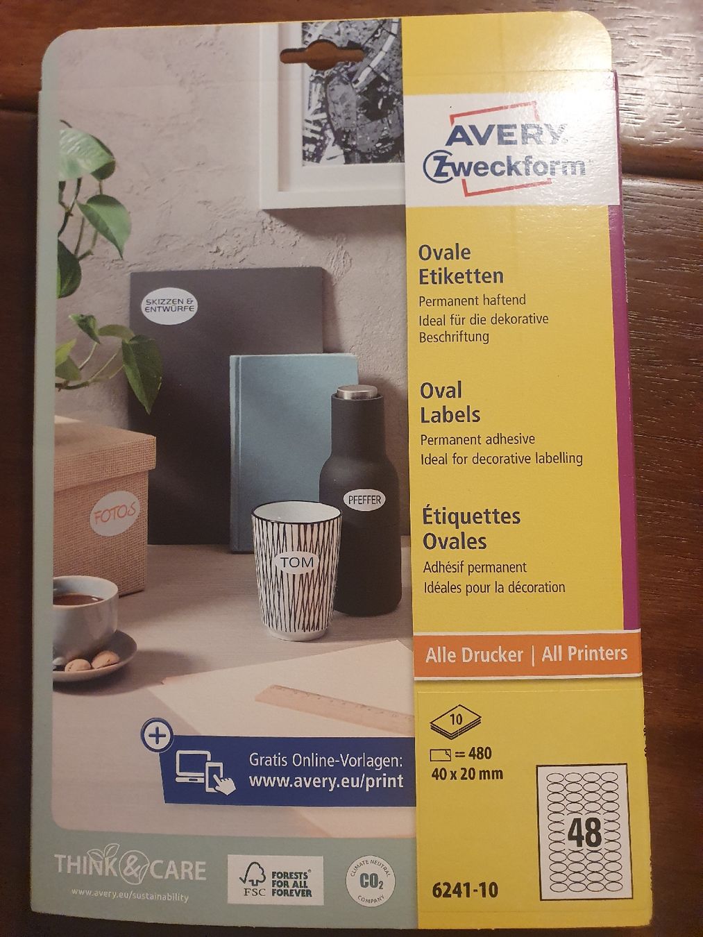 Avery Zweckform Sticker: Etiketten oval 1 Pack – Nuovo e nell'imballaggio originale da Mels venduto da Eventuell3