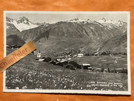 Alte Ansichtskarte Surrhein Sedrun gegen Gaschié u. Piz Ner