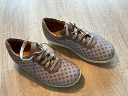 Ganter Damen Schnürschuhe beige/braun Leder Gr. 4 1/2