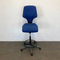 Giroflex G64 Counter Drehstuhl blau gemustert
