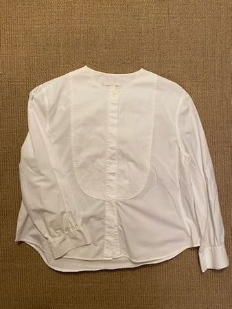 Bluse COS weiss mit Smoking Latz