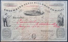 Aktie: Columbus & Xenia Rail Road Company 1873