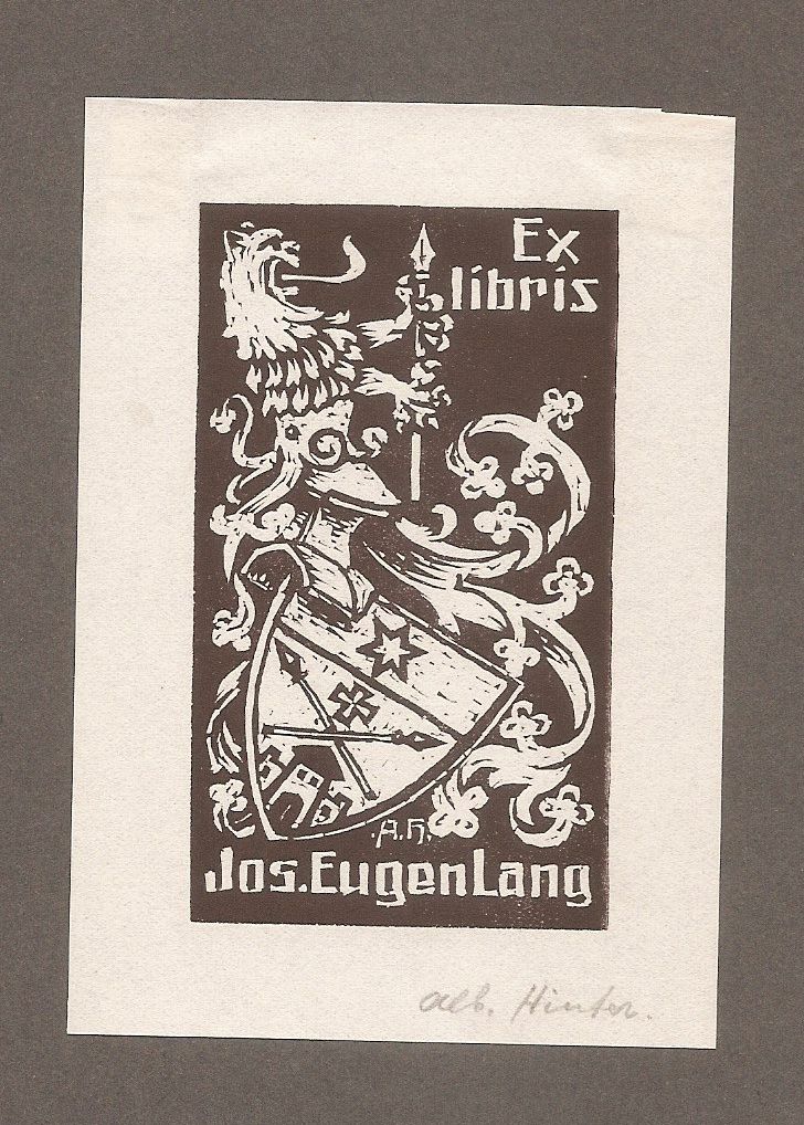 Stiche: Ex-libris héraldique Joseph-Eugen LANG Argovie Albert Hinter – Gebraucht aus Farvagny-le-Grand von OlivierFurrer