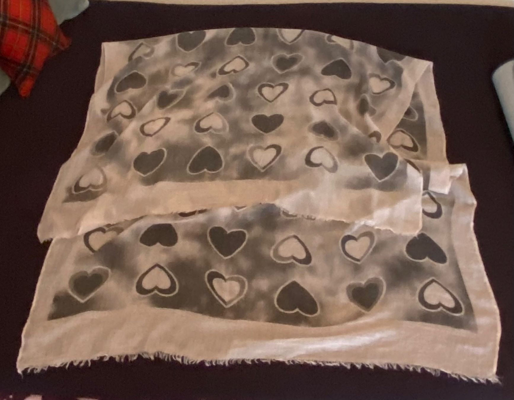 Foulard & Sciarpe: 3 Schals im Set, Herzmuster, Plaidmuster, Beige, gebraucht – Usato da Hochfelden venduto da powerplay61 1