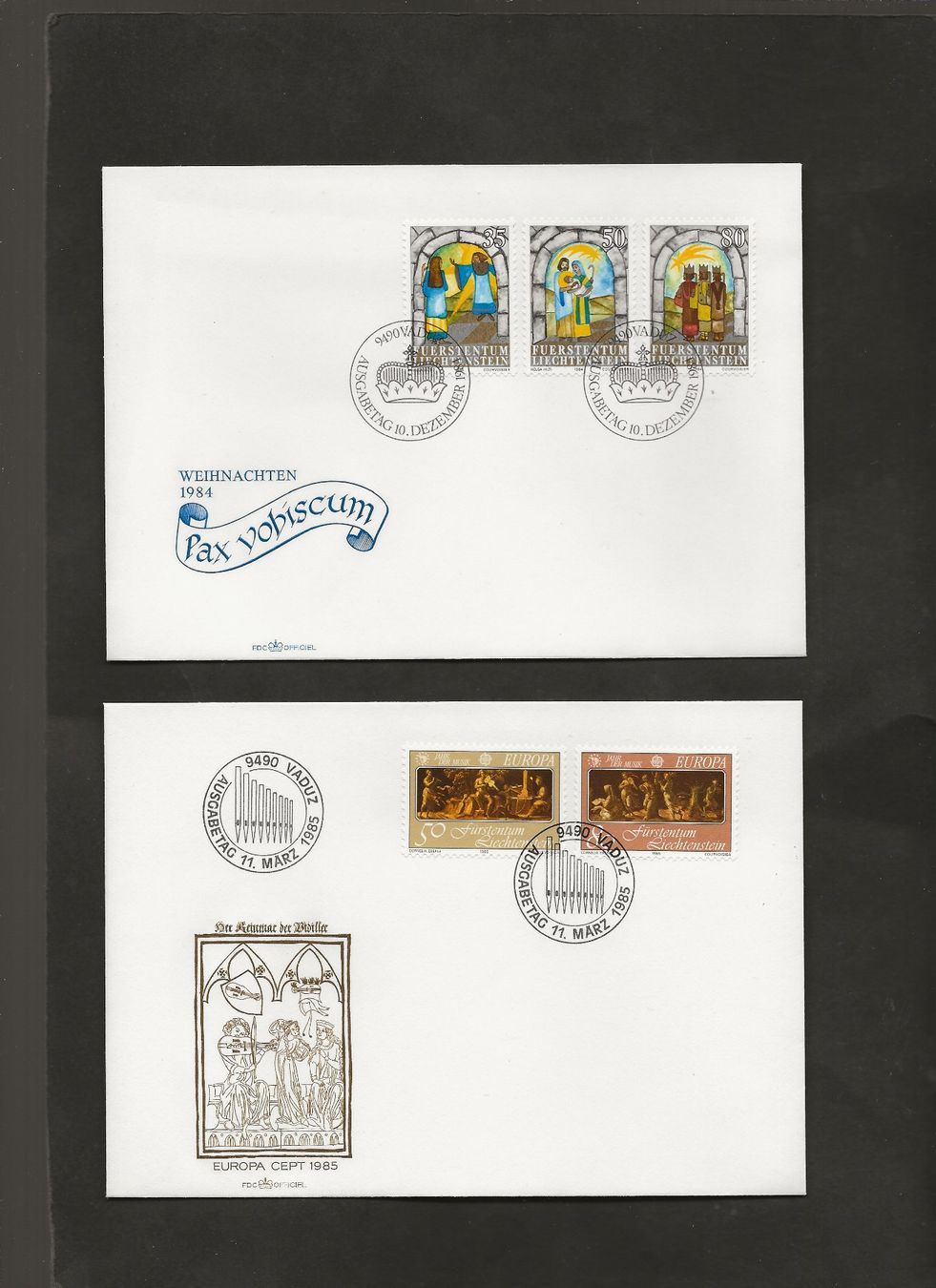Tutti i francobolli: 16 FDC Liechtenstein 1984 bis 1986 – Usato da Au ZH venduto da xelagreb01 3