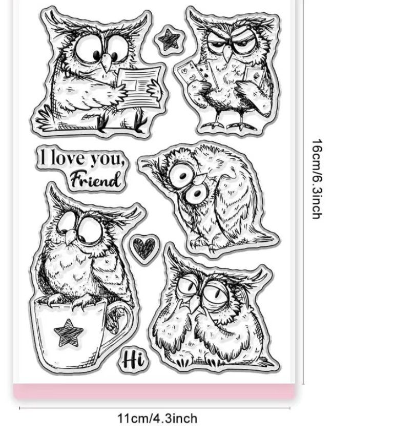 Timbri: Neues Set  Motivstempel  Eulen  11x16 cm – Nuovo e nell'imballaggio originale da Effretikon venduto da wenuss 1