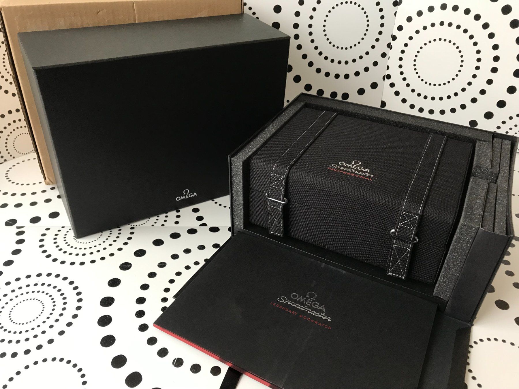 Omega Scatole porta orologi: OMEGA ORIGINAL SPEEDMASTER WATCH CASE BOX ECRIN SCHACHTEL ! – Usato da Epalinges venduto da watchforyou