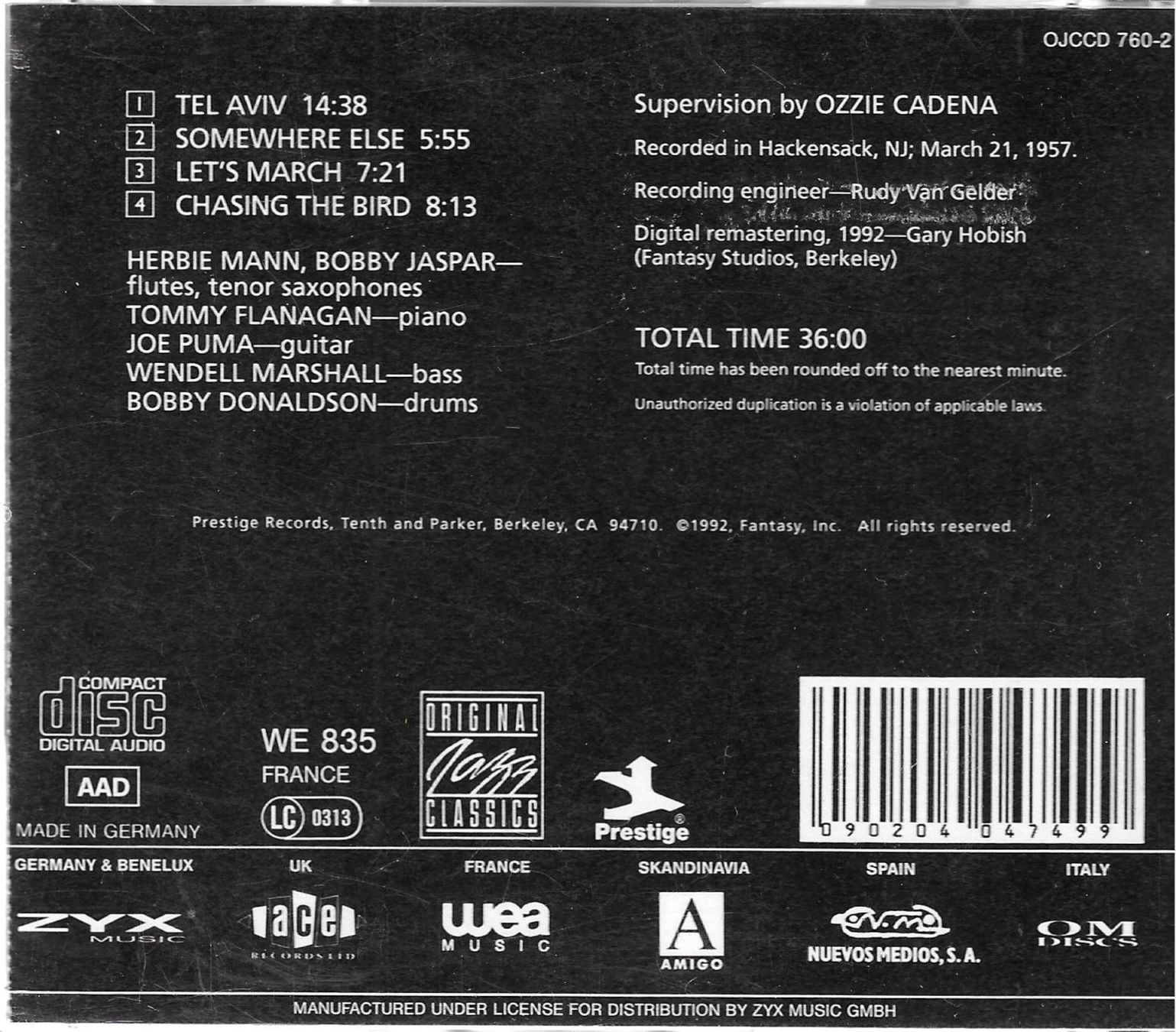 CDs: Herbie Mann & Bobby Jaspar - Flute Soufflé – D'occasion à Savagnier par Ne2065 1