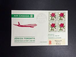 Air Canada Erstflugbrief Zürich-Toronto 1973