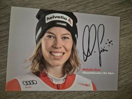 Autogrammkarte Michelle Gisin Originalunterschrift
