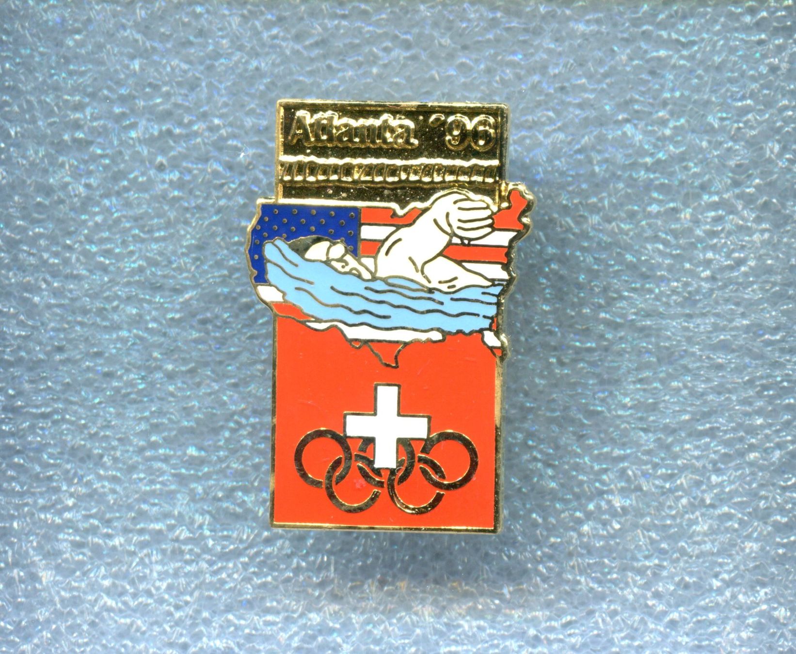 Placchette & Badge: Olympiade Atlanta '96  SCHWIMMEN – Usato da Winterthur venduto da Sammleroase