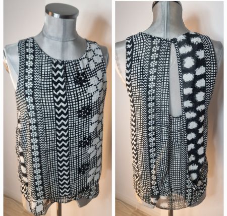 S 36/38 TODAY federleichtes Top / ärmellose Bluse doublelaye