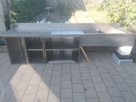Edelstahl Spültisch  Gastro Profi 287x70xH76cm