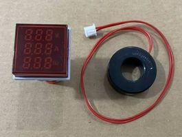 LED Voltmeter Strom Hertz Quadrat Anzeigetafel SHVA3-R Rot