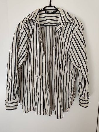 Arket - beige schwarz gestreifte Bluse - S