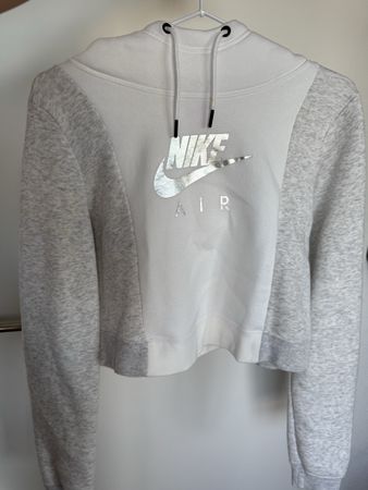 Nike Air Crop Hoodie Damen Gr. S – Grau/Weiss