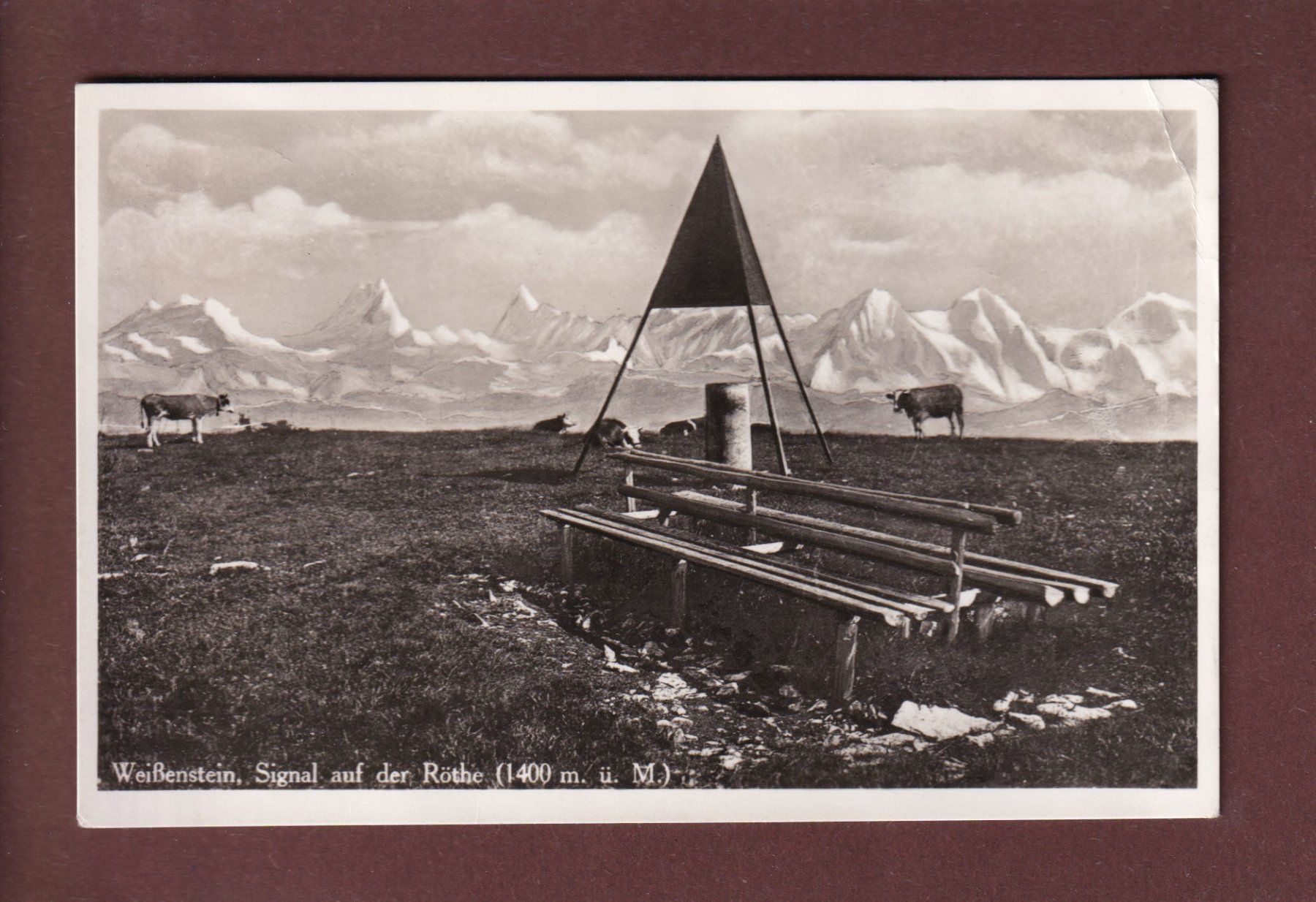 Cartoline postali: WEISSENSTEIN - Signal auf der Röthe - 1933 // Eckbug // – Usato da Pully venduto da nicecards