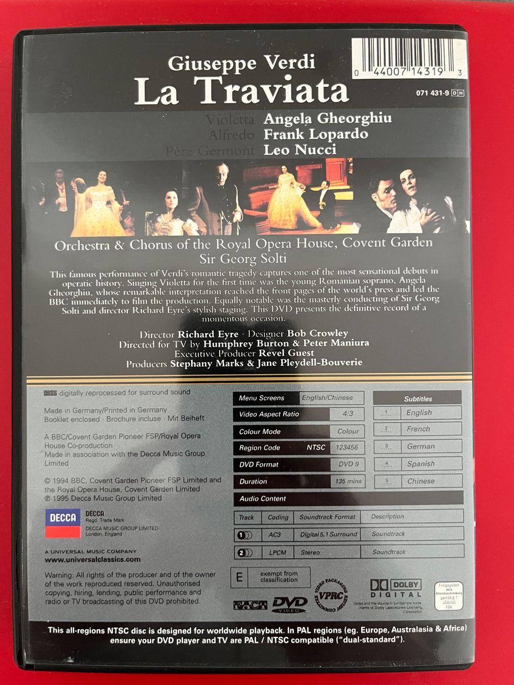 Alle DVDs: VERDI - LA TRAVIATA - SIR GEORG SOLTI – Gebraucht aus Lausanne von sbar224 1
