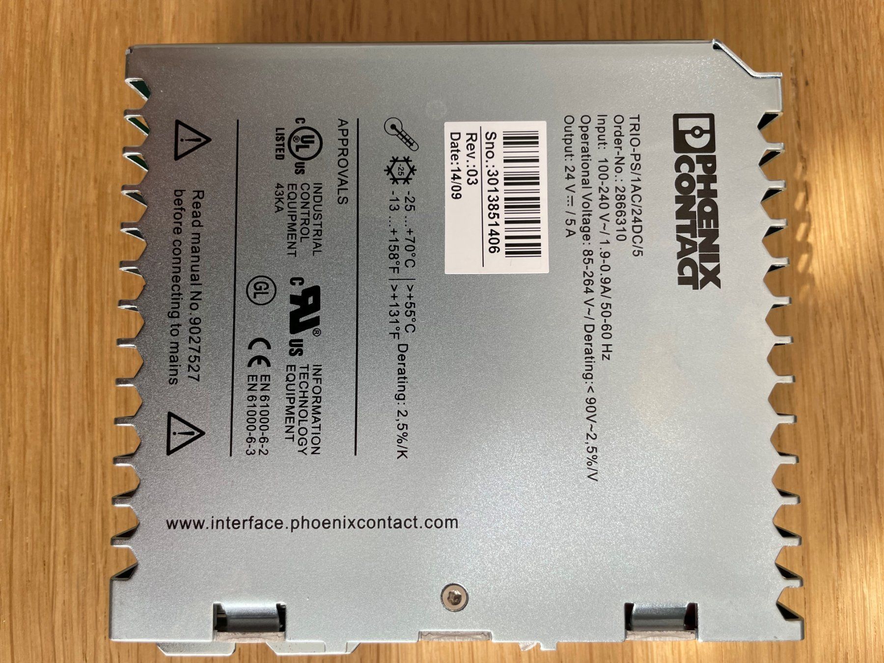 Componenti elettronici: Phoenix / Power Supply / Netzteil / 24VDC / 120W – Nuovo (secondo la descrizione) da Wiesendangen venduto da Turib 1