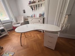 Schreibtisch Groove Interio weiss Hochglanz 