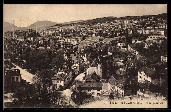 Cartoline postali: AK Neuchatel, Vue générale – Usato da Berlin venduto da bartko-reher