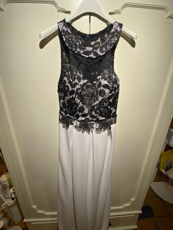VINTAGE DAMENKLIED WEISS-SPITZEN SCHWARZ