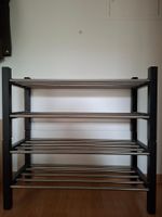 Schuhregal Metall Holz schwarz gebraucht