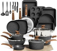 Topfset 30-tlg Granit Induktion Töpfe Pfannen Set