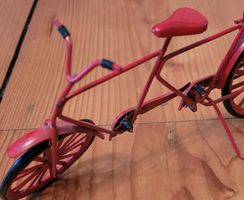Rotes Deko-Fahrrad / Tandem, Metall