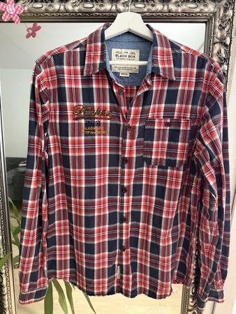 Herren Hemd Black Box kariert rot dunkelblau Gr. M/ NEU