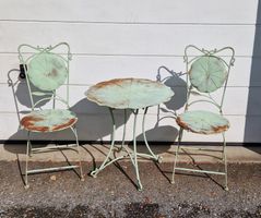 GARTEN TISCH MIT 2 STÜHLEN METAL
