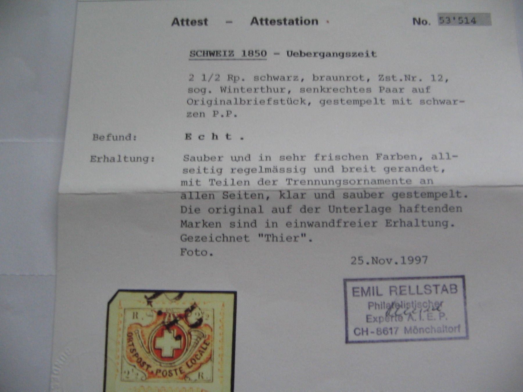 Alle Briefmarken: Ortspost Poste Locale 1850 Zumstein 12 – Gebraucht aus Pfyn von sagenruthe 3