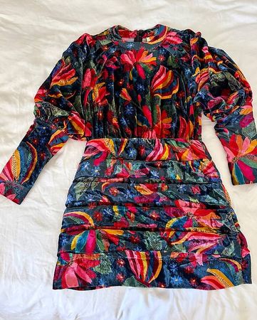 Farm Rio Samt-Minikleid Größe S
