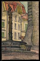 Künstler-AK Solothurn, Brunnen in der Altstadt