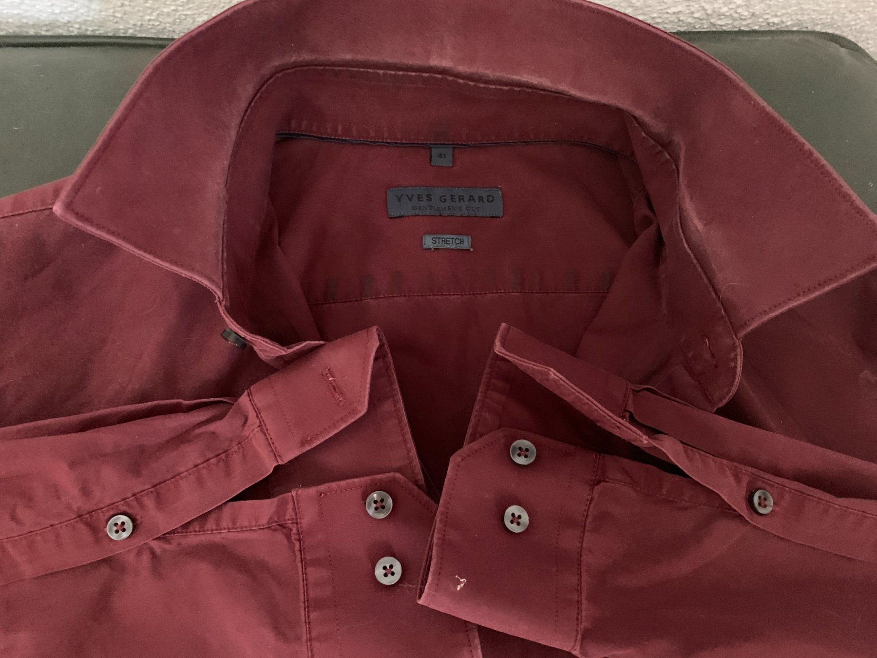 Camicie: Herrenhemd Yves Gerard Grösse 41 Bordeaux – Usato da Rengg venduto da kindle02 3