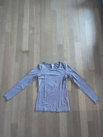 Langarmshirt grau-rosa