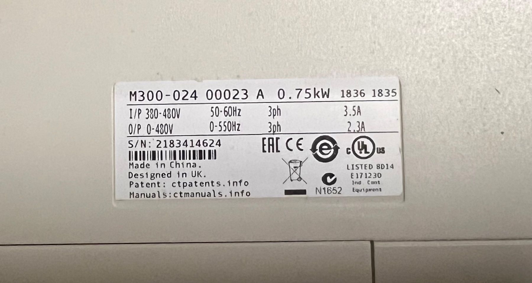 Elektronikbauteile: Frequenzumrichter Emerson / Nidec – Gebraucht aus Romanshorn von DonRicardoo 1