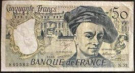 50 France Francs Schein, 1982, Maurice Quentin