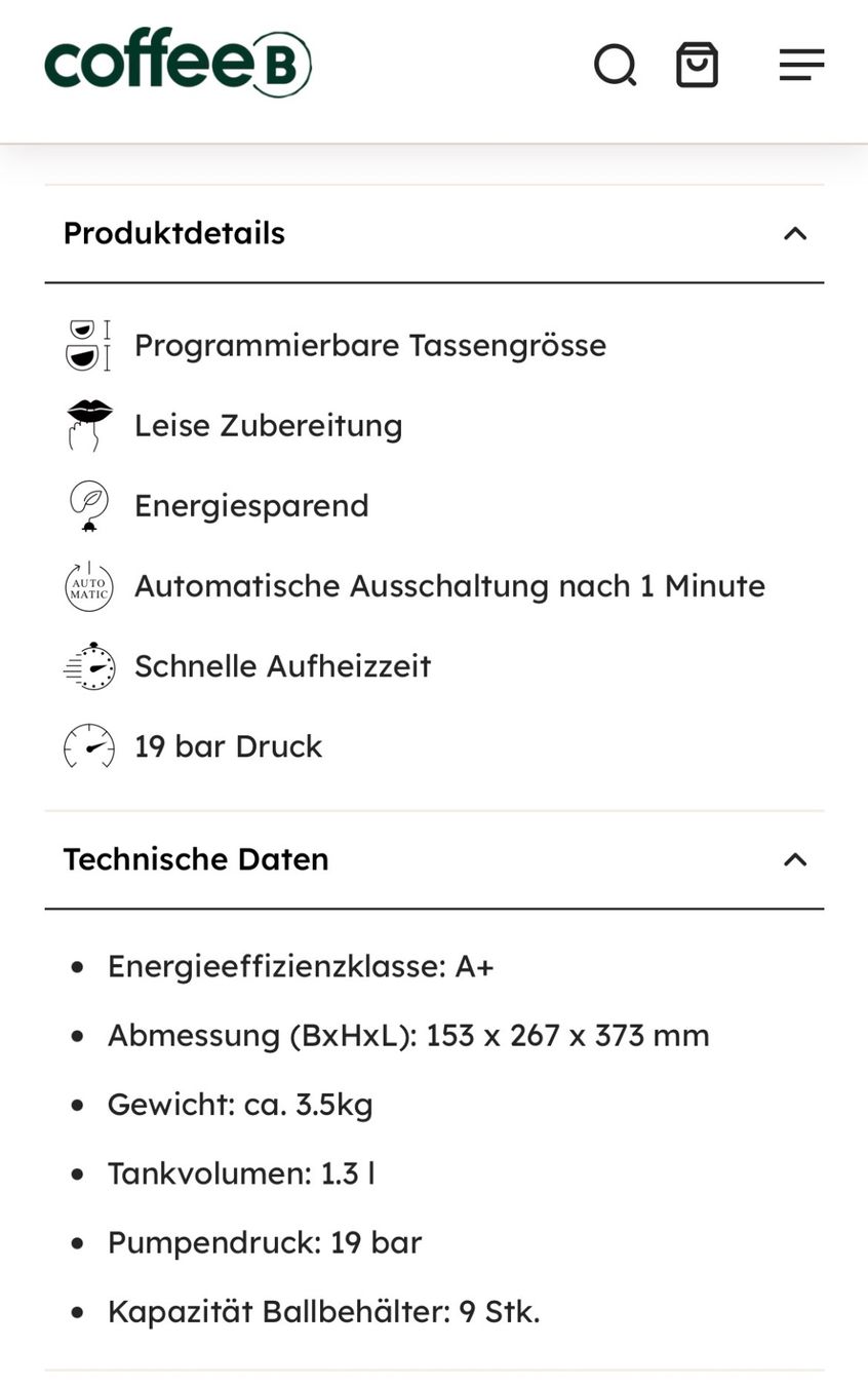 Coffee B Macchine per caffè & Macchine per espresso: CoffeeB Globe Kaffeemaschine – Nuovo e nell'imballaggio originale da Langnau i. E. venduto da Katy_Langnau 2