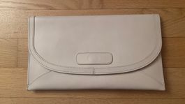 Leder Clutch, hellbeige, Top Zustand