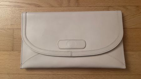Leder Clutch, hellbeige, Top Zustand
