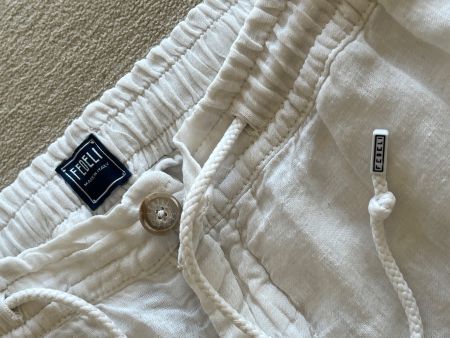 Leichte Leinenhose FEDELI Weiss Sommer Hose Herren Grösse S