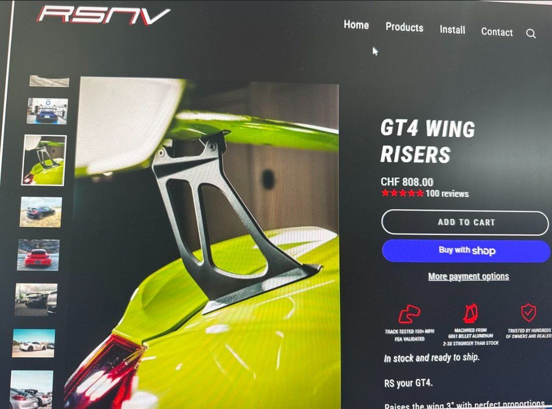Porsche Alle Autoersatzteile: Porsche 718 GT4 Wing Risers RSNV Spoiler – Gebraucht aus Oberuzwil von Auto-Hilber