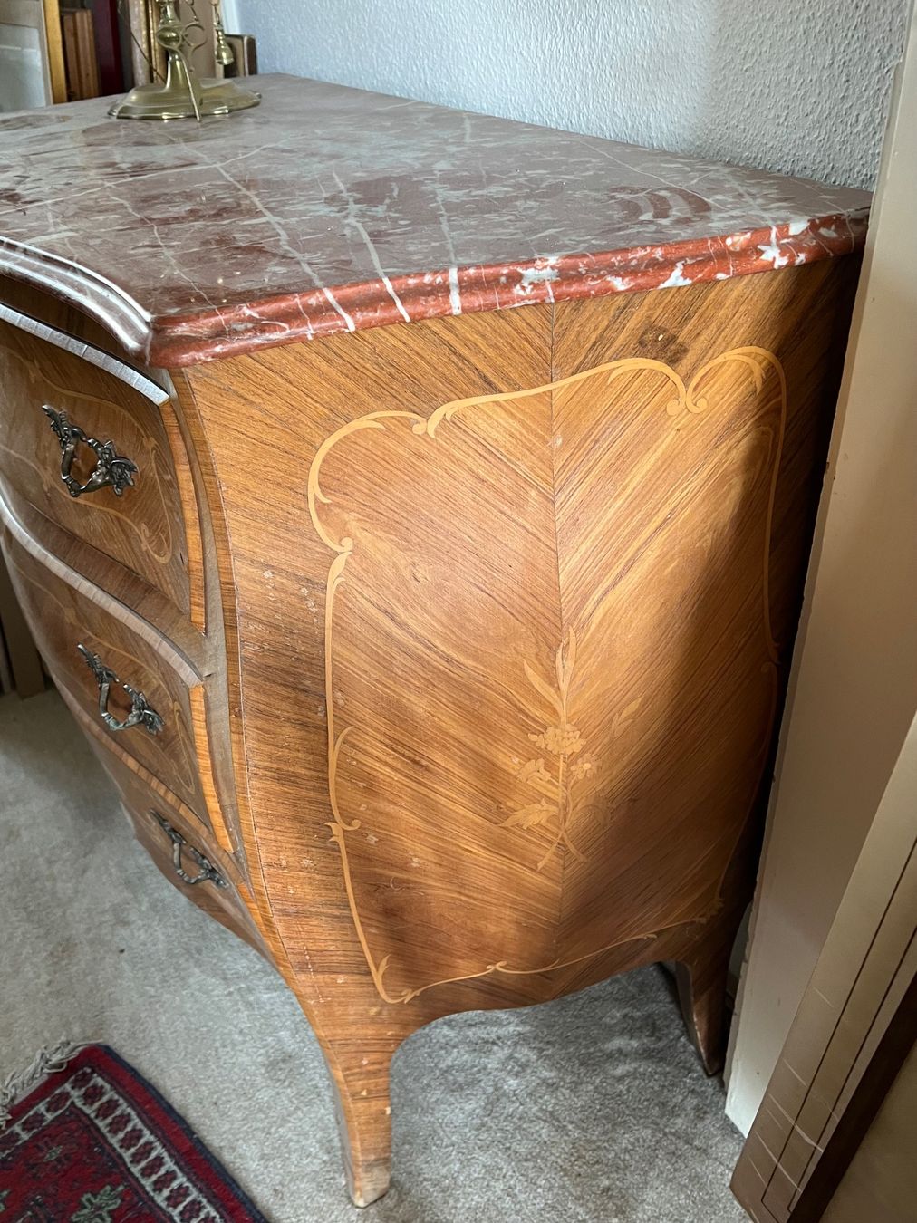 Kommoden: Antike Kommode Style Louis XV mit Marmorplatte, Intarsien – Gebraucht aus Schaffhausen von authentique 5